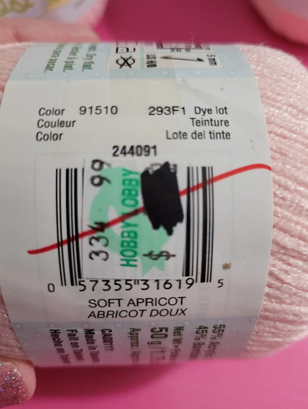 Patons Bamboo Baby Yarn Soft Apricot 55% Acrylic 45% Bamboo Lot 4 (1540)